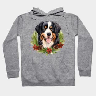 Christmas Bernese Mountain Dog Wreath Hoodie